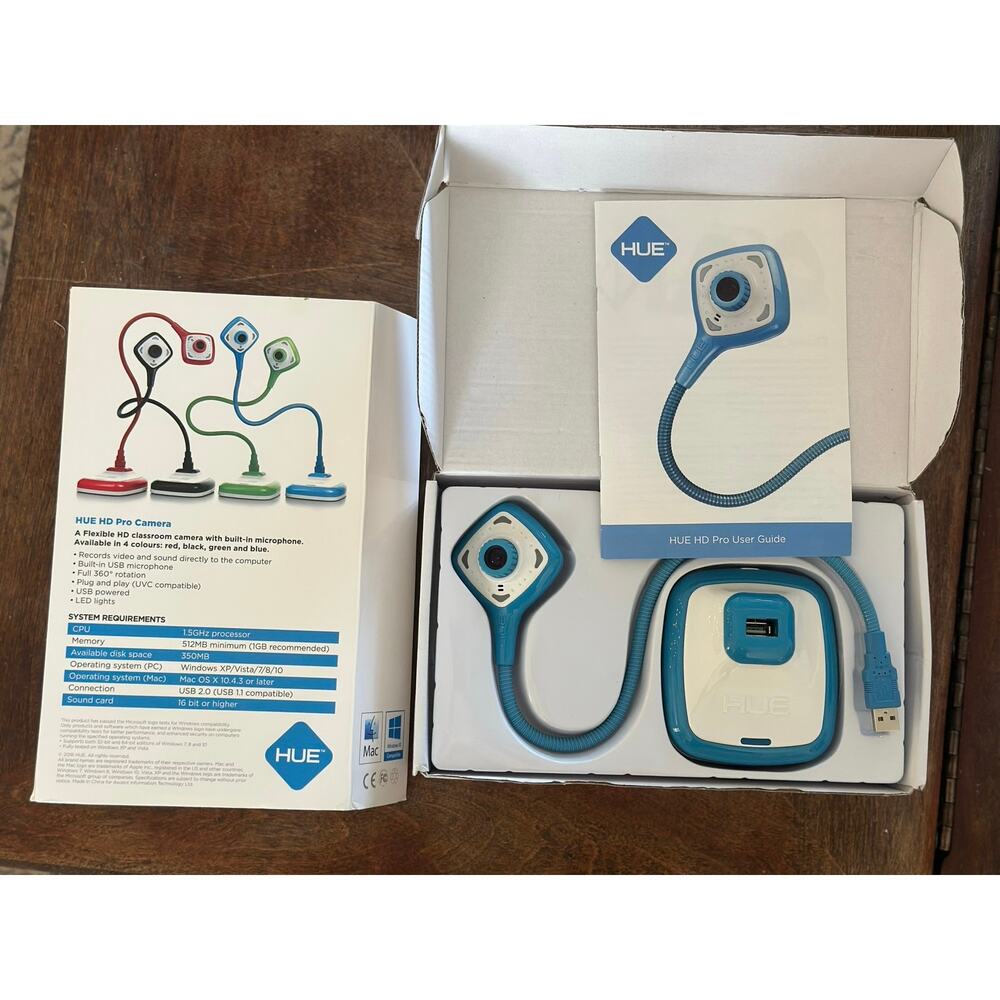 HUE HD Pro Flexible Classroom Document Camera – Blue USB Webcam